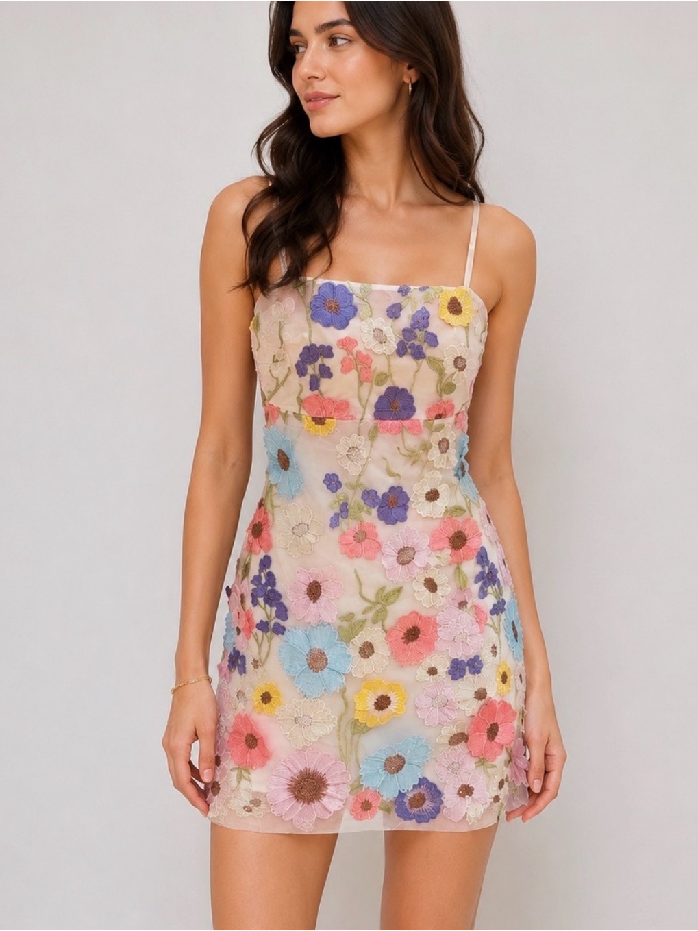 Fairycore Floral Embroidered Dress